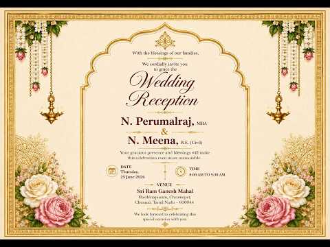 wedding N.Perumalraj, MBA & N.Meena, B.E. (Civil)