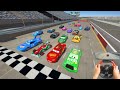 Crazy Cars   Race Twin Ring Lightning McQueen VS The King Chick Hicks Francesco Bernoulli & Friends