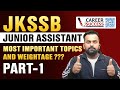 Jkssb Junior Assistant Topic wise weightage