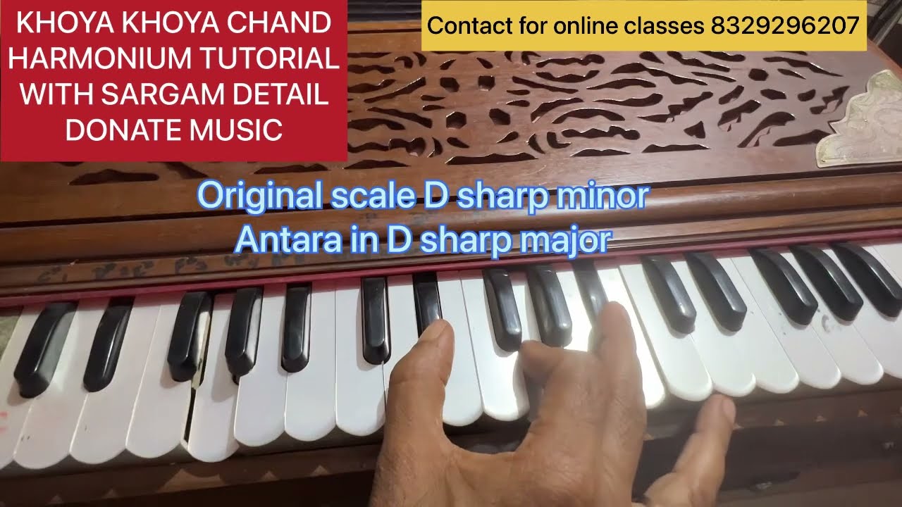 Khoya khoya Chand -Harmonium tutorial/with sargam details/donate music/8329296207