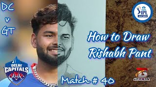 How to Draw Rishabh Pant | Player Of The Match DC Match 40 | TATA IPL 2024 | Bahlol Arts 2.