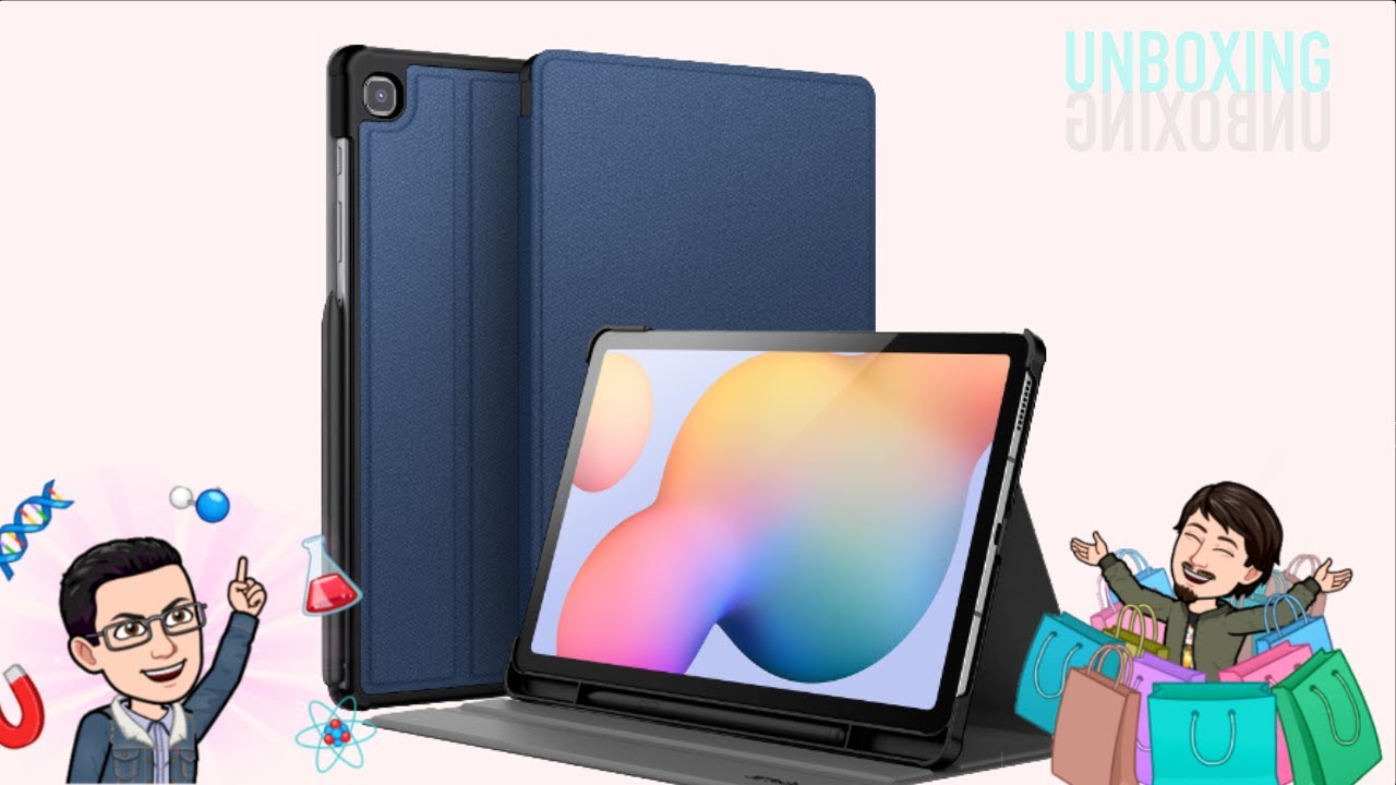 Abrimos Funda protectora para la Tableta Galaxy Tab S6 Lite de Samsung marca JETech Azul Marino