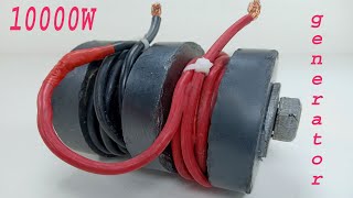 TURN 3 BIG MAGNET INTO 240V 10000W MOST POWERFUL ELECTRIC GENERATOR USE 10RM PVC WIRE