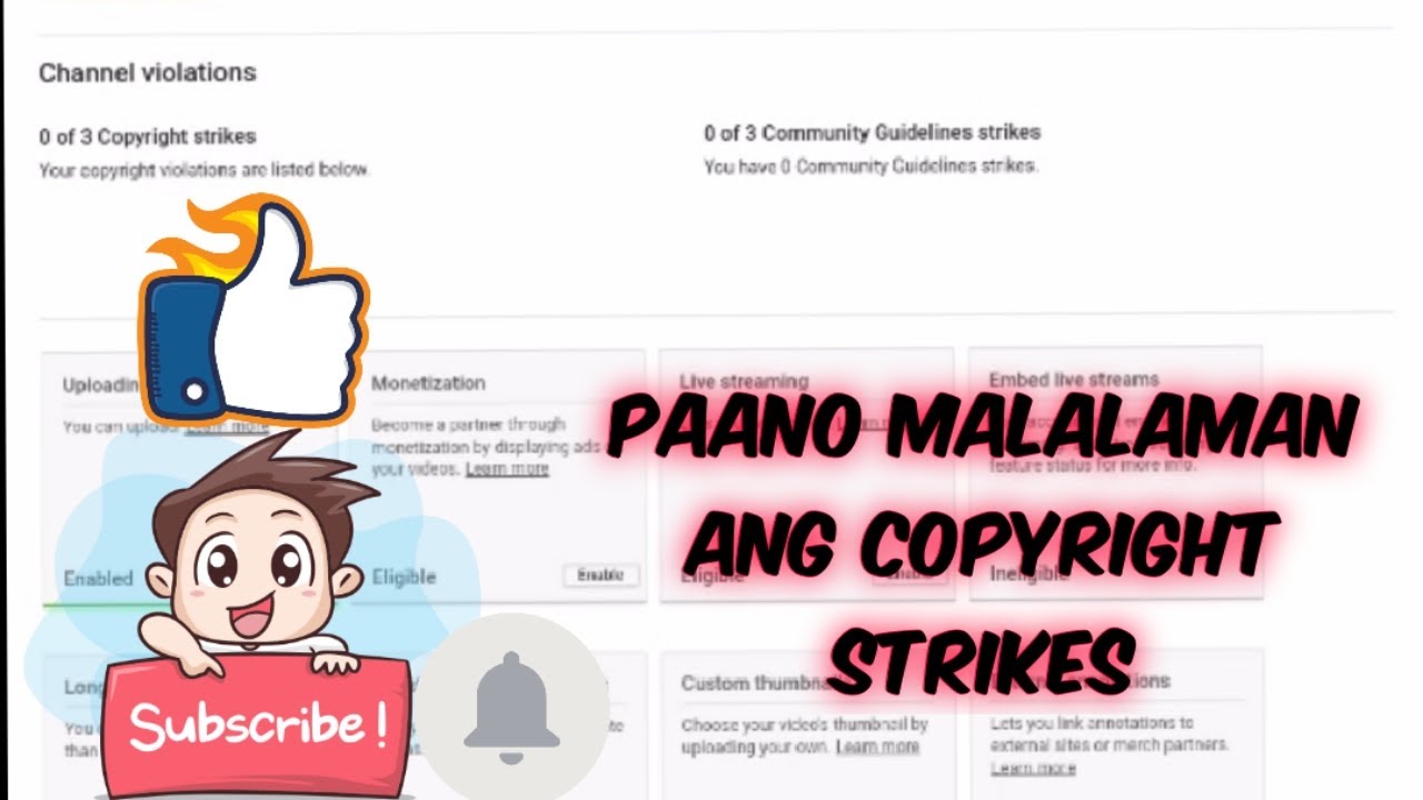 HOW TO CHECK COPYRIGHT STRIKES ON MOBILE PHONE 2020 | TAGALOG