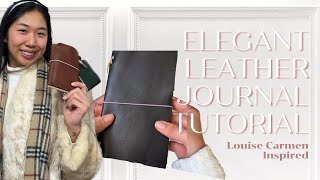DIY Louise Carmen Inspired Leather Journal Tutorial / grommet + string set up / Classy DIY