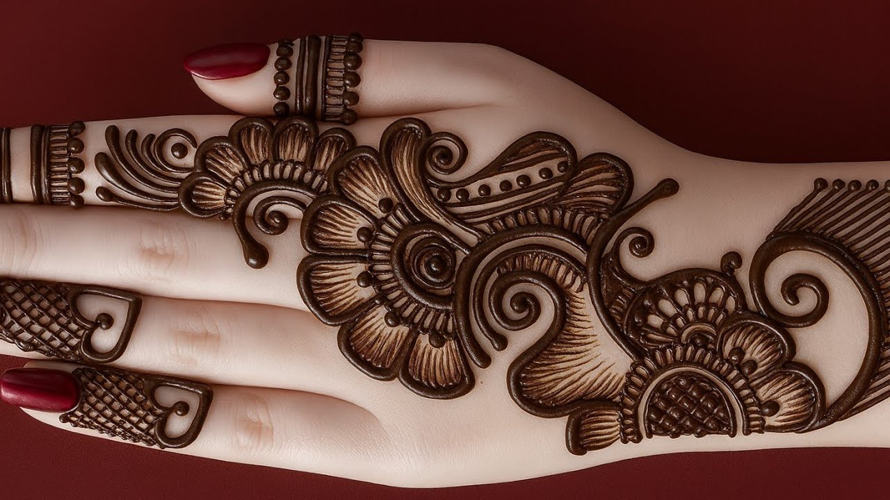 Traditional back hand mehndi design ll stylish floral print design ll back hand mehndi 