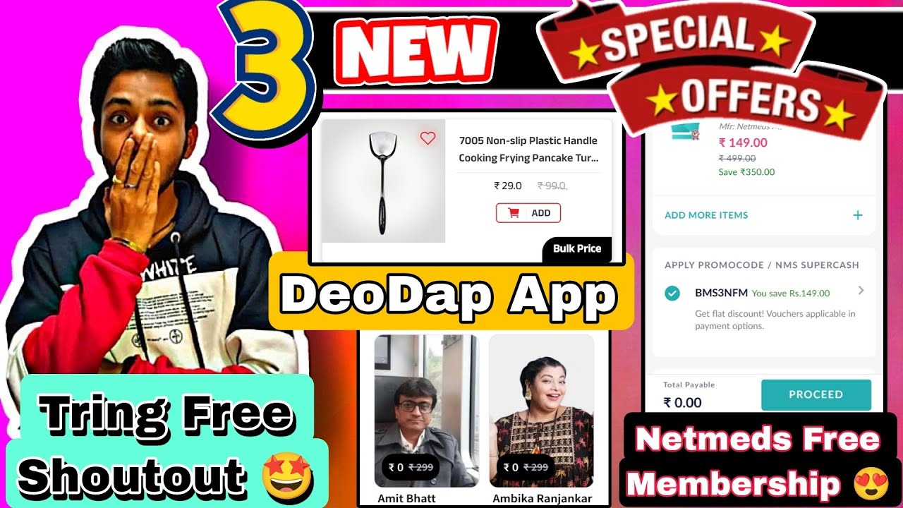 Today's 3 New Loot 😍 Netmeds Free Membership Trings Free Shoutout