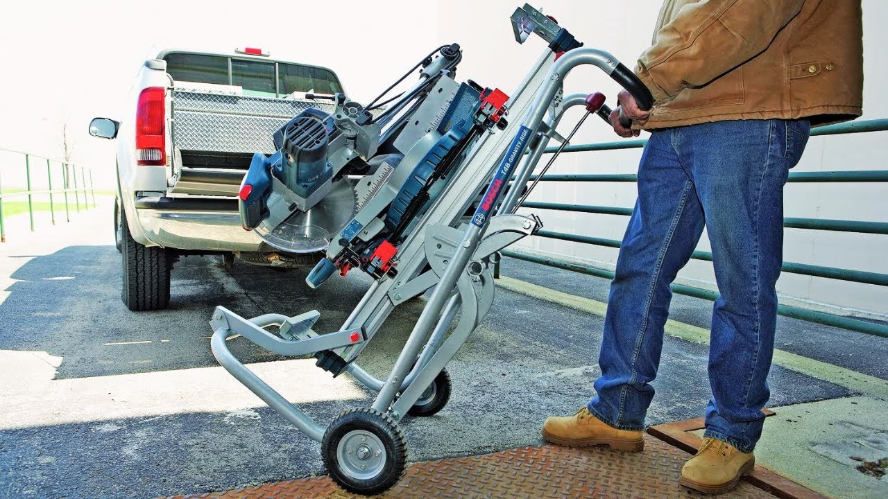 BOSCH T4B Portable Gravity Rise Wheeled Miter Saw Stand — Best Miter