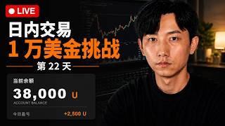 【比特币直播】1万美金实盘挑战 Day 22|账户余额37000