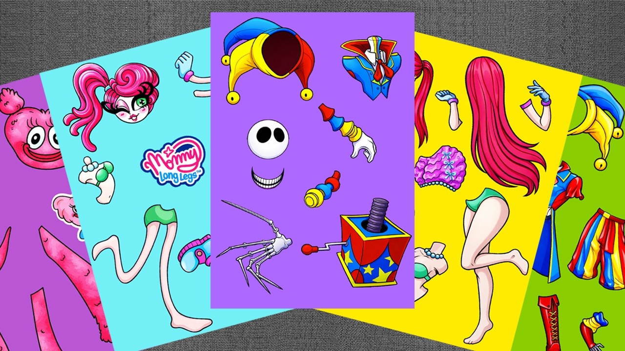 [🌈Paper diy🌈] Poppy Playtime 5 - Lily x Prototype x Huggy Wuggy & Kissy Missy | Sticker Book DIY
