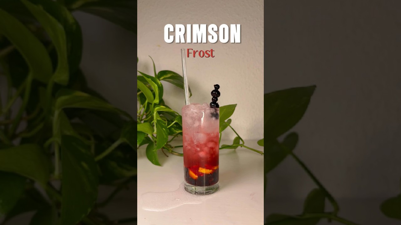 Crimson Frost 🍷| Blackcurrant Vodka Cocktail Recipe | Refreshing Red Drink  