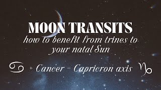 Details MOON TRANSITS to your NATAL SUN | CANCER - CAPRICORN AXIS | BENEFIT FROM MOON TRINES TO YOUR SUN News