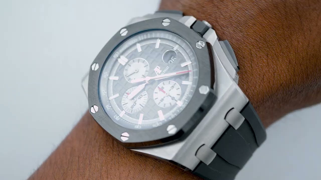 Audemars Piguet Royal Oak Offshore Chronograph Slate-Grey Dial Rubber Bracelet Complete Set 2017