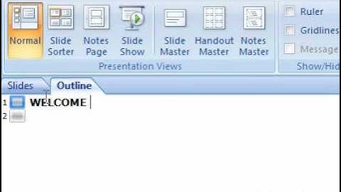 How to create a presentation in outline view