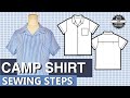 Camp shirt for men diy  complete sewing steps  pdf patterns boutique sew along