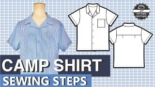 CAMP SHIRT for Men DIY - Complete Sewing Steps / PDF Patterns Boutique Sew Along