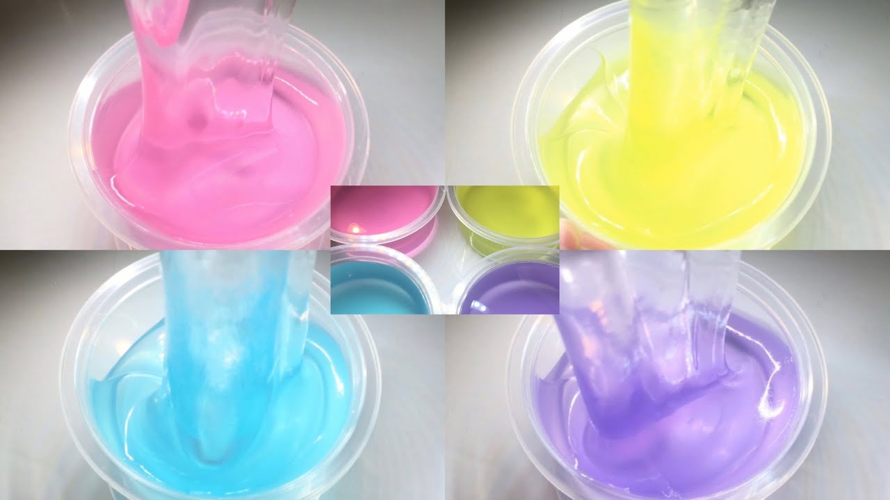 ✨4개 투명액괴 시리즈 무편집 영상 공유 • 무영공 • 4개시리즈 • 하늘색 • 핑크색 • 노란색 • 보라색 • 양식간단/몽글무편집