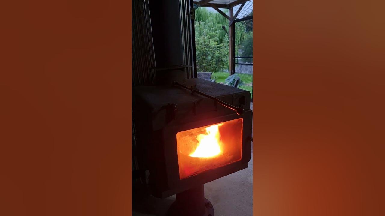 Waste Oil Heater. The first lighting of my wood heater converted to a