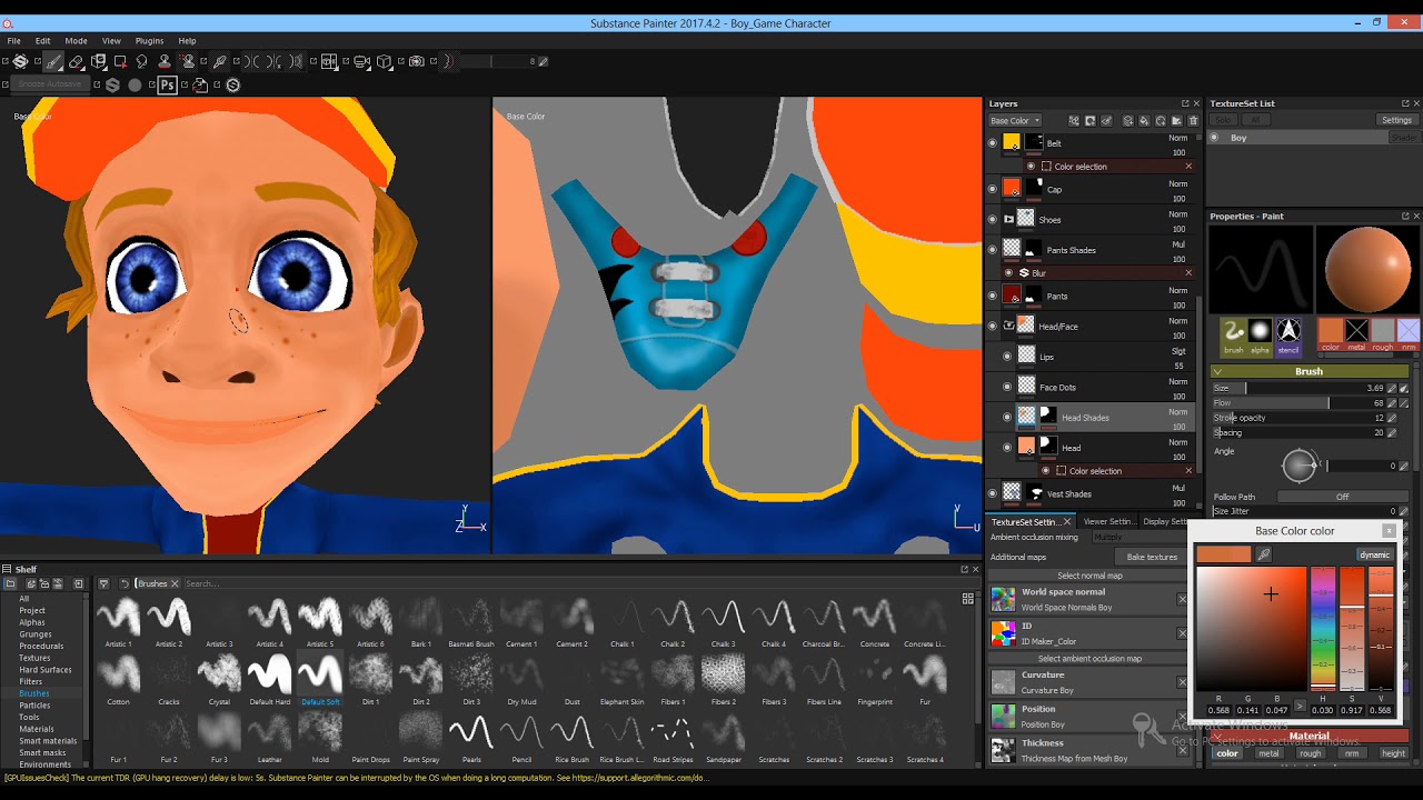 Mobile Game Character Texturing Part2 - Unflod3D & Substance Painter ...