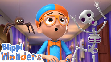 Blippi Explores A Haunted House | Halloween for Kids | Blippi Wonders | Cartoons for Kids