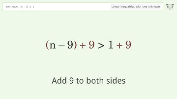 Solving Linear Inequalities: n-9 is Greater Than 1