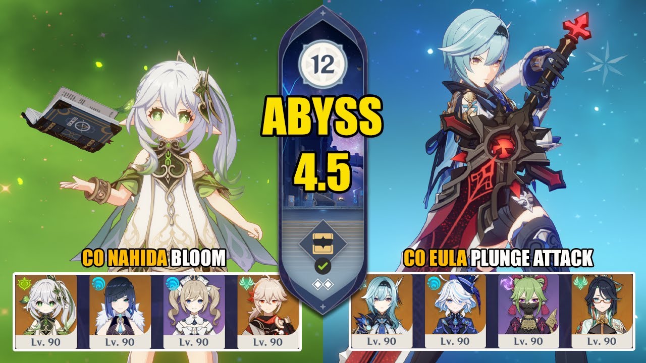 C0 Nahida Bloom Without Nilou & C0 Eula Plunge Attack | Spiral Abyss 4.5 | Genshin Impact 【原神】