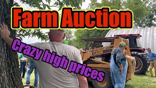 Farm auction and Garden tour Crazy high prices Kansas Homestead DIY