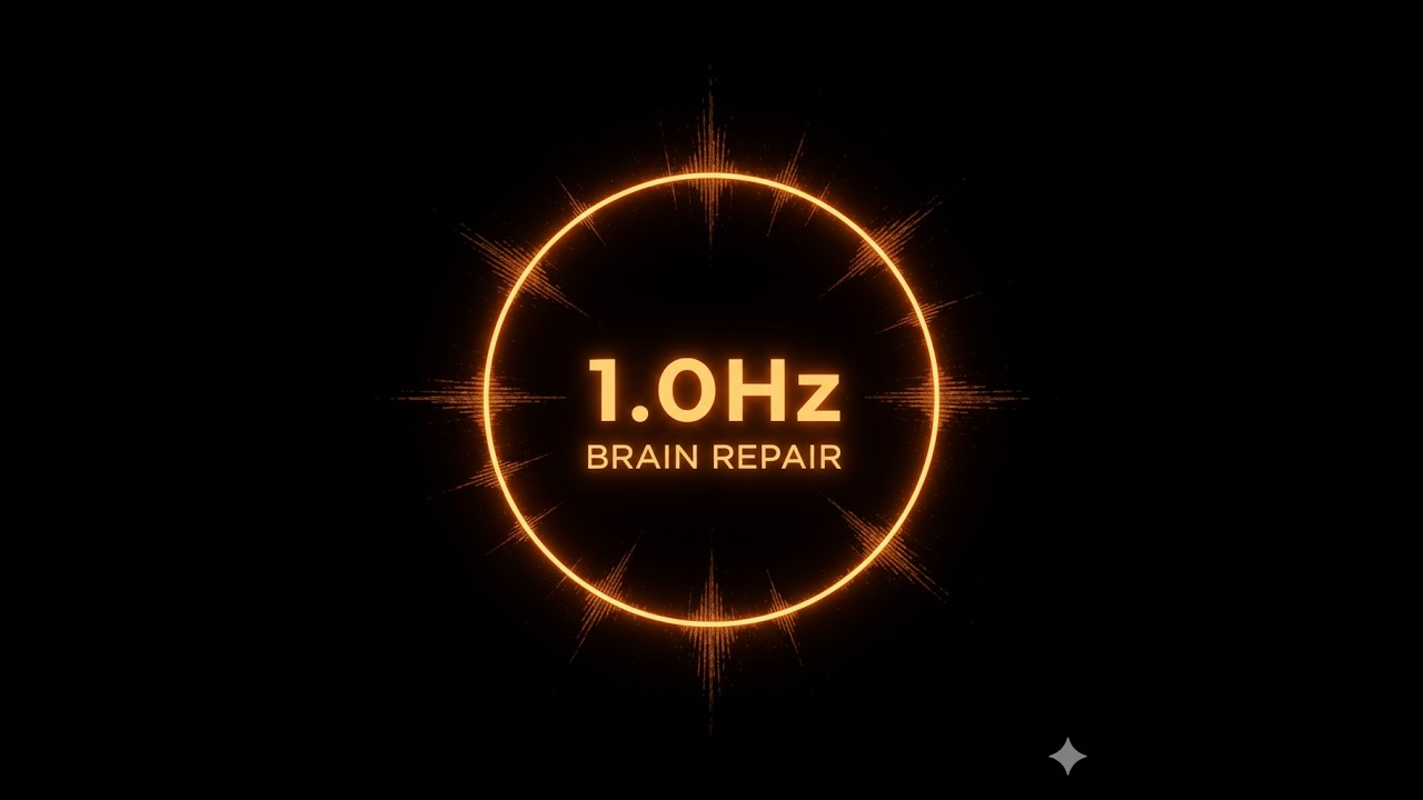 8 Hours 432Hz + 1.0Hz Delta Waves | Deep Brain Repair: Distant Thunder & Rain (Black Screen)
