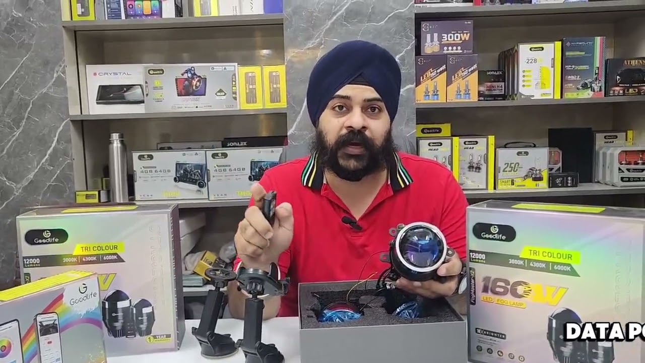 ✨ Fog lamp projector ✨ Size – 3 Inch🔷 Crystal Clear Blue Lens🎆 Tricolour with Remote🆕 Remote Feature