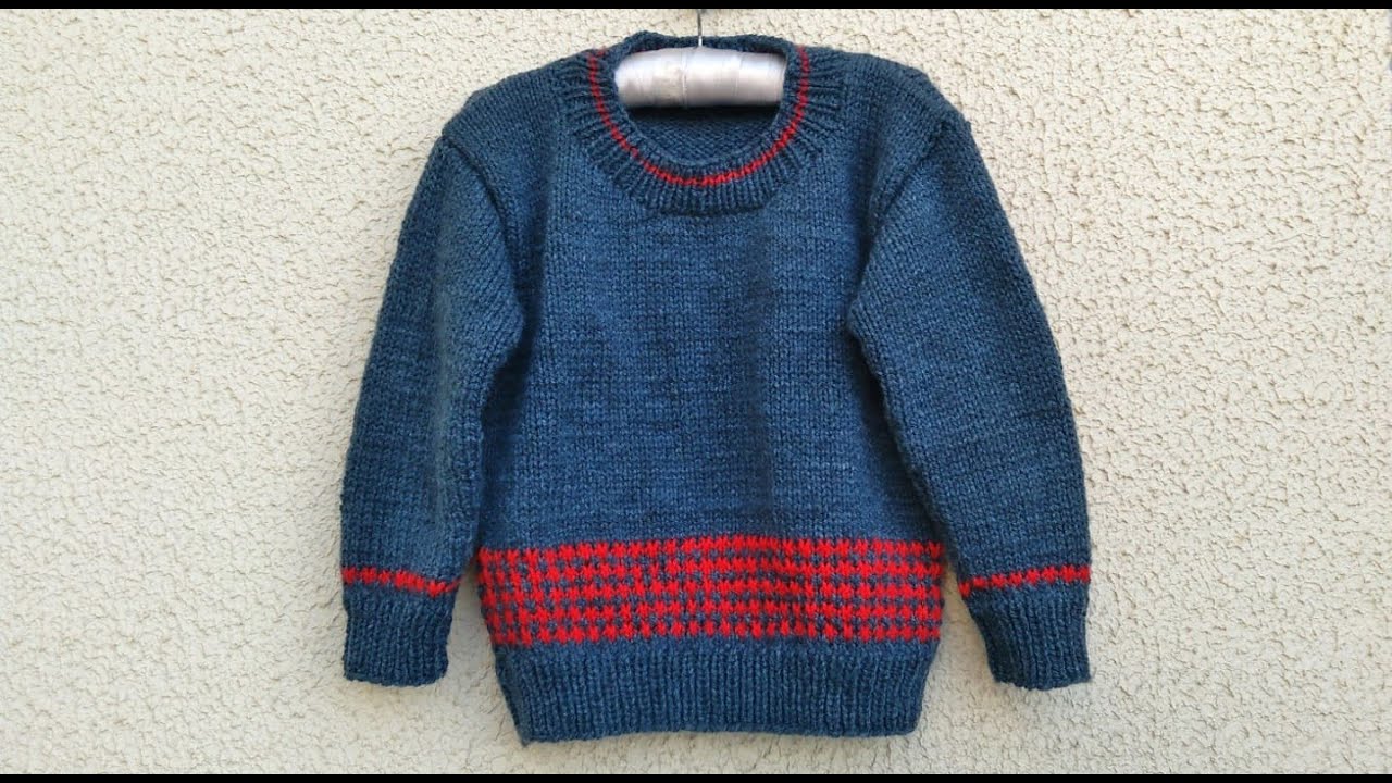 Blusa Infantil em Tricô com Detalhes em Ponto Bicolor-4 a 6 Anos.