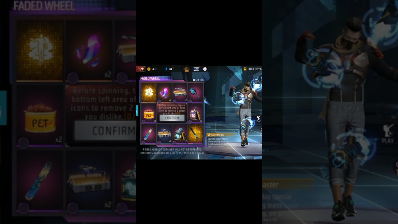 New Feded Wheel Bullet master animation unlock 