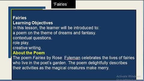 Class 3 English Reader Chapter-Fairies Introductory video By Anuradha Chatterjee