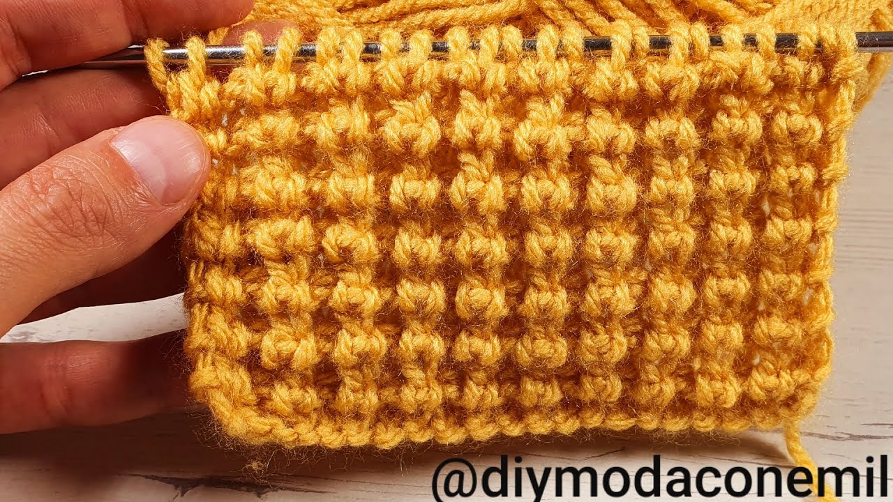 Como tejer el punto de palomitas a dos agujas paso a paso