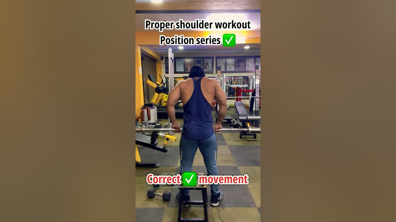 barbell shrugs correct form proper shoulder workout position series