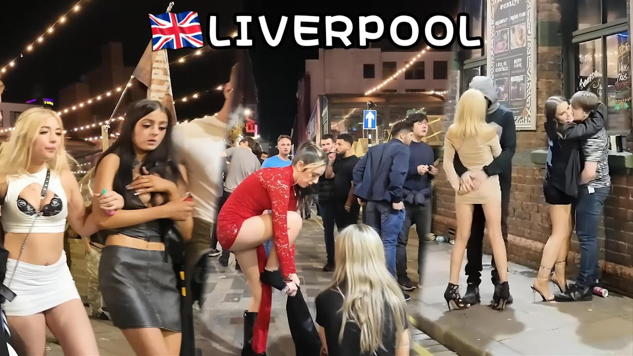 Liverpool City UK Nightlife Walking Tour After 2AM - Girls Chilling in Nights & Party Vibes