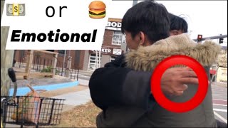 Money or Food for homeless social experiment (1028P HD)