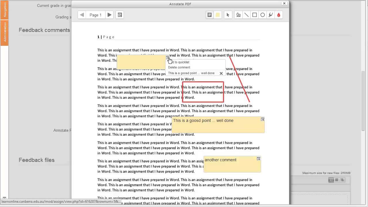 moodle assignment pdf annotation