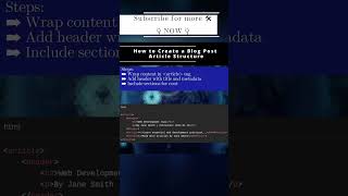 How to Create a Blog Post Article Structure 🏛️ HTML 🏛️ #shorts #KGRDevShorts #HowToHTML