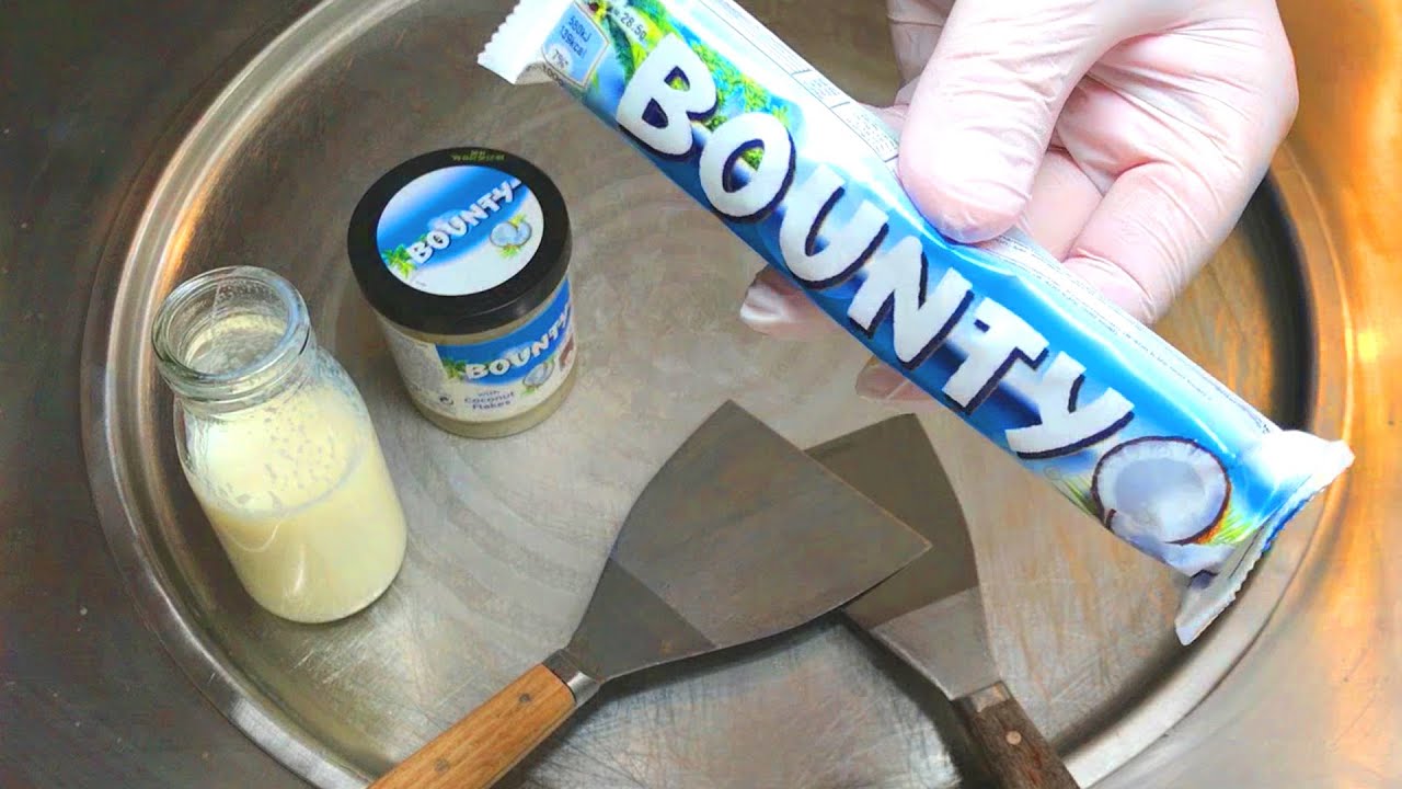 BOUNTY Ice Cream Rolls | how to make Bounty Ice Cream with Cocos Spread ...