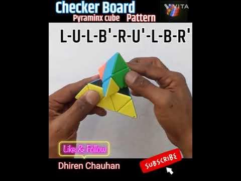 How To Make CheckerBoard Pattern on Pyraminx (L-U-L-B'-R-U'-L-B-R ...