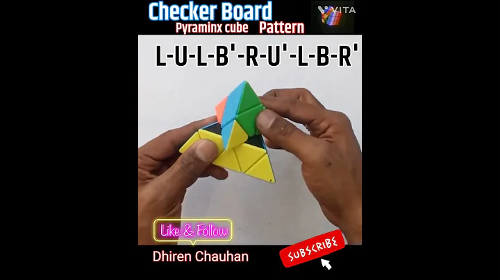 How To Make  CheckerBoard Pattern on Pyraminx (L-U-L-B'-R-U'-L-B-R')