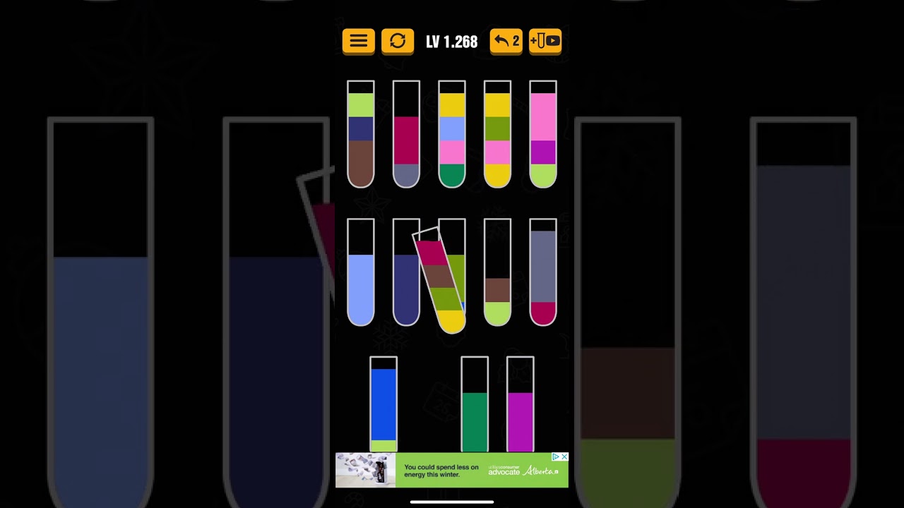 Water Sort Puzzle Solution Level 1.268