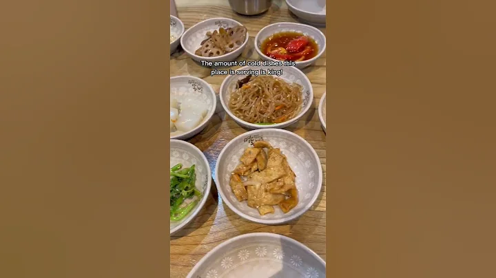 This Korean place has enough cold dishes (banchan) for a king!