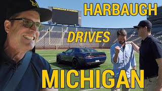 Jim Harbaugh Drives Dodge Demon On Field at Michigan Stadium! Suburban Drives Michigan E1