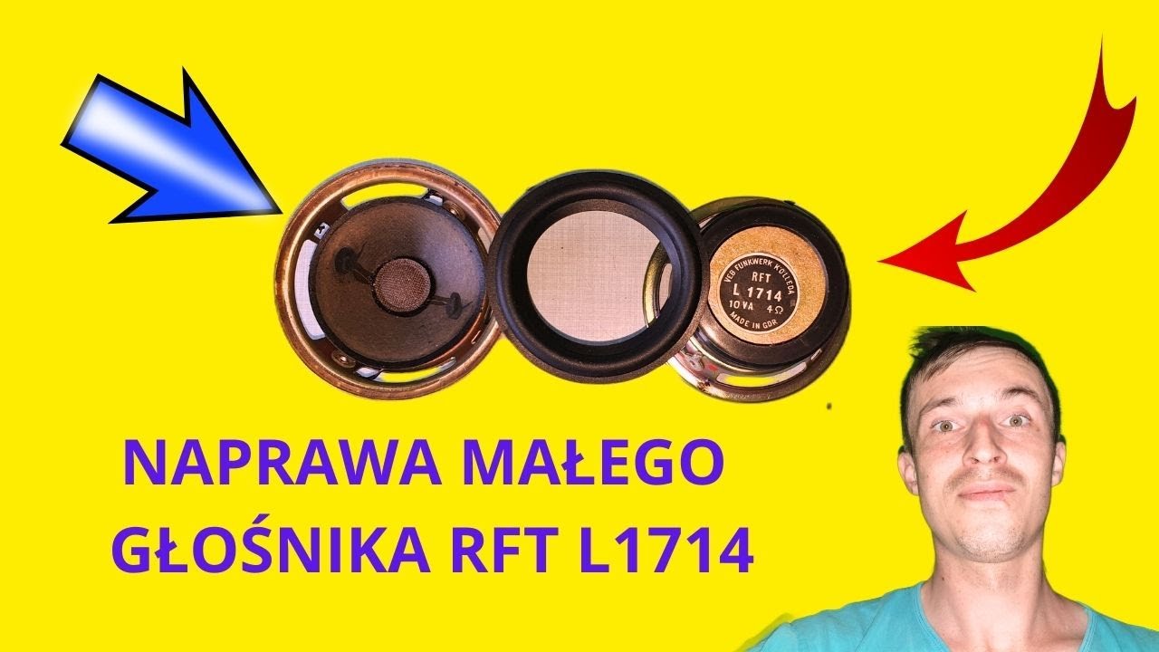 NAPRAWA GŁOŚNIKA ŚREDNIOTONOWEGO RFT L1714 KLEJENIE ZAWIESZENIA GÓRNEGO ...