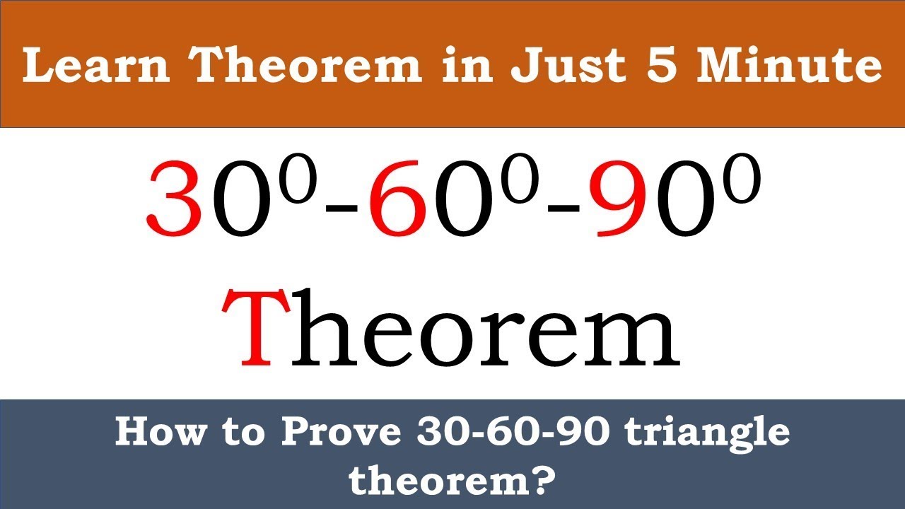 How To Prove 30 60 90 Triangle Theorem 30 60 90 Theorem Youtube How To Prove 30 60 90 Triangle Theorem 30 60 90 Theorem Youtube
