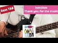 【TAB譜】bonobos - &quot;Thank you for the music&quot; [bass cover]