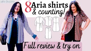 8 Aria Shirts! why stop right? Different fabrics & styles. Trick to Simplify the button placket.