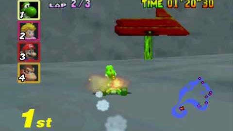 Mario Kart SUPER FAST YOSHI cheat!!!