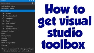 Visual Studio Toolbox Missing 100%